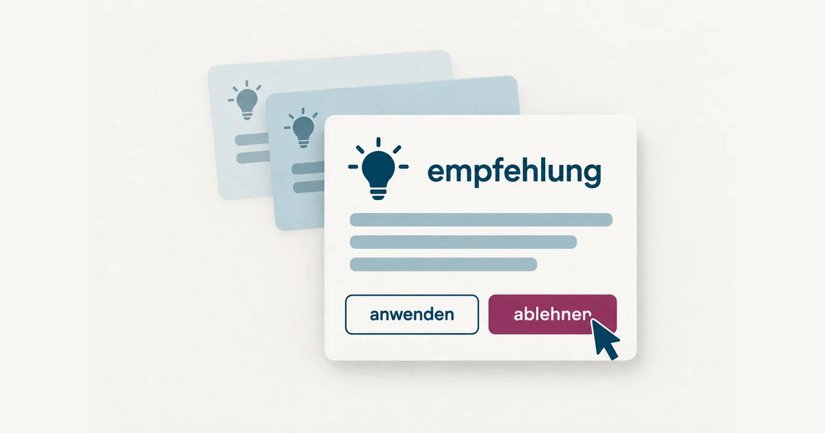 Google Ads Empfehlungen im kleinen Konto: lieber ablehnen