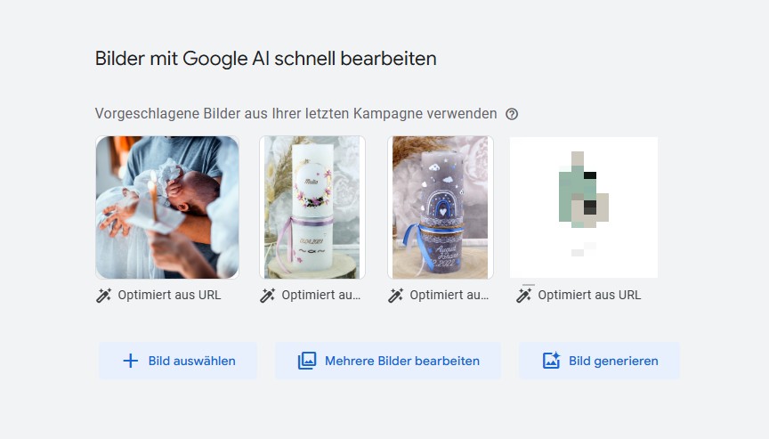 Google Ads 100 Bilder mit KI bearbeiten