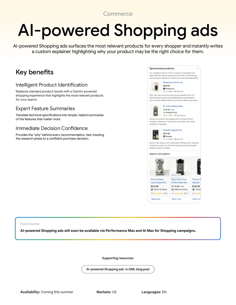 Google Ads AI-Powered Shopping Ads aus dem Google Marketing Live 2026 One-Sheet