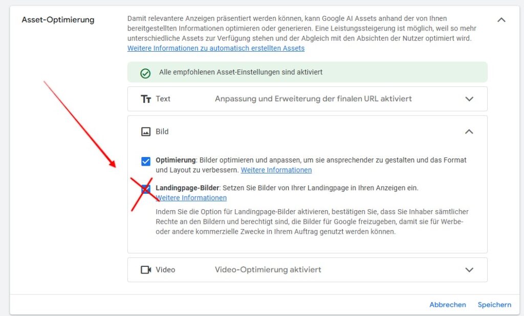 landingpage bilder pmax